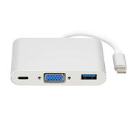Mtlavishness Type C to VGA USB3.0 PD 3 in 1 Aluminum Alloy Adapter Three in One Solution for Various Devices and Safe Charging Connect Peripherals like Mouse Keyboard U Disk in