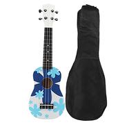 Mtlavishness Ukulele Hawaiian 4 String Guitar for Beginners Kid Adult Student Instrument with Gig Bag 21in Blue Flower (Blue)