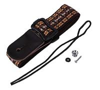 Mtlavishness Ukulele Strap Aesthetic Ethnic Style for Musicians Comfortable Wear for Adults and Children Adjusting Length from 70 to 120 Cm in Yellow Color (Yellow)