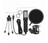 Mtlavishness USB Condenser Microphone with Foldable Tripod Stand Voice Recording And Plug And Play For Video Conference Podcasting Interviewing Online Chatting And Gaming Black