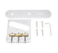 Mtlavishness Vintage Guitar Bridge Brass 3 Saddle Assembly Half Side With Control Board Excellent Sound And Performance For Tele Style Electric Guitars Steel And Brass Material