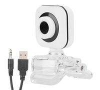Mtlavishness Web Microphe 11×9×7 Built In Microphone Computer Camera Webcam Pc Accessory 480P White With Transparent Clip White Webcam Webcam With Microphone