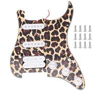Mtlavishness White Loaded Pickguard Pickups Set Accessories For Electric Guitar Tiger Stripe Helps Make Bright Clear Sound Ideal For Electric Guitarists Comes With 2 Single Coil (Tiger Pattern)