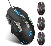 Mtlavishness Wired Gaming Mouse With ro Programming Ergonomic Design For Gamers And Office Workers 4 Gear Adjustable DPI Colorful Lighting Effects 8 Programmable Keys