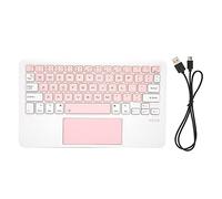 Mtlavishness Wireless Multi Touch Sensitive Small Portable Rechargeable Keyboard for Versatile Use on IOS Tablets Android Devices and PCs with 10m Effective Operating Distance BT (Roseate and White)