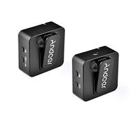 Mtlavishness Wireless Recording Microphone System with Transmitter Receiver Clip on Lavalier Mic Stable 2.4G Signal Transmission 50m Effective Range Built in Rechargeable Battery (Black)