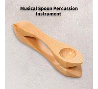 Mtlavishness Wooden Musical Spoons Unique Folk Percussion Instruments with Crisp Sound Portable for Anytime Anywhere Playing Wood Material 212mm Long 90g Weight