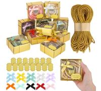 MTLEE 15 Sets Muslim Wedding Favors Prayer Beads with Digital Counter Gift | Tasbih Counter with Gold Boxes, Thank You Cards, Ribbons, For Eid Ramadan Umrah Islamic Ceremony, Elegant Package