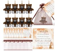 MTLEE 20 Set Bear Shaped Candles Baby Shower Favors 20 Bear Candles for Guests with 20 Thank Tags and 20 Return Gift Bags for Bear Party Supplies Decorations