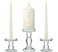 MTLEE 3 Unity Candles with Candle Holder for Wedding Unity Candle Set Include 1 Pillar and 2 Taper Candles for Ceremony Wedding Accessories Baptism Catholic Church (Love Things)