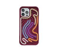Mtlinasea Funny DIY Phone Case with Colorful Rope Design, Creative Customizable Silicone Cover, Textured Pattern，Drop Protection for Stress Relief, Fun Gift for aldult (for iPhone 14 Pro,Fuchsia)