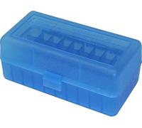 MTM 50 Round Flip-Top Rifle Ammo Box WSSM, 500 S&W (Clear Blue), 2.46-Inch