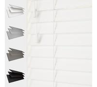MTM Faux Wood Venetian Blind [String, White 120cm Width x 120cm Drop]