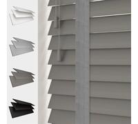 MTM Faux Wood Venetian Blind [Tapes, Dark Grey 165cm Width x 120cm Drop]