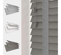 MTM Faux Wood Venetian Blind [Tapes, Dark Grey 180cm Width x 120cm Drop]