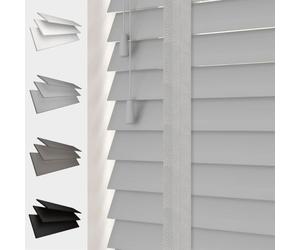 MTM Faux Wood Venetian Blind [Tapes, Light Grey 45cm Width x 120cm Drop]
