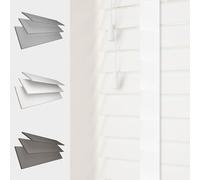 MTM Faux Wood Venetian Blind [Tapes, White 105cm Width x 160cm Drop]