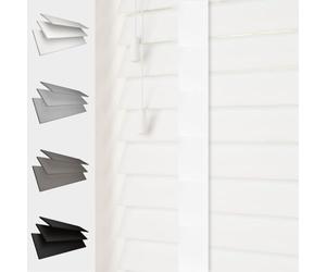 MTM Faux Wood Venetian Blind [Tapes, White 75cm Width x 160cm Drop]