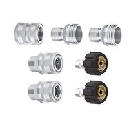 MTM Hydro Stainless Steel Pressure Washer 7-Piece Hose Adapter Kit for use with Foam Cannons, Pressure Washers and Hoses Commercial Grade