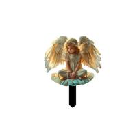MTMHFPER Garden Ornaments Angel Wing Acrylic Memorial Stake - Ornaments, Grave Decorations, Outdoor Plant Marker-ground Insert-2 Pack-23 9 * 30cm