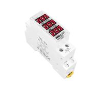 MTMXALBBR Din Rail 18mm AC Voltage Meter Ammeter Single Three Phase Modular Indicator LED Digital Display Detector Leisurely(TO-3V)