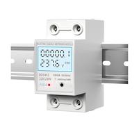 MTMXALBBR Energy Meter 2P Single Phase Voltage Current Power Consumption Wattmeter LCD Digital Display DIN Rail 230VAC Leisurely(Reset,5-60A)