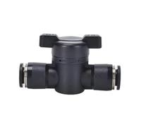 MTMXALBBR Plastic Pneumatic Hand Valve Black Push in Quick Joint Connector to Turn Switch Manual Ball Current-limiting Leisurely(BTC-6Black)