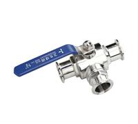 MTMXALBBR Tri Clamp 1.5" 2" 2.5" Ferrule L/T Port 304 Stainless Steel 3 Way Ball Valve Leisurely(25x50.5mm Ferrule OD,T- Port)