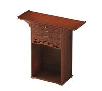 MTNBHH Eco-Friendly Bamboo Shrine Cabinet with Drawer, Fengshui Statue Niche Tabletop Display Shelf for Spiritual Decor(80cm)