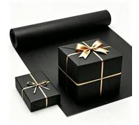 MtnLaur Black Kraft Paper Roll 380mmx10m, Recyclable Wrapping Paper Roll, Gift Wrap Paper for Birthday, Mother's Day Flowers, Wedding, Anniversary, Bouquet Packaging, Arts & Craft