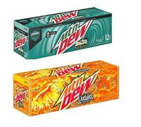 MTNN Dew USA Soft Drink Variety Pack - 24 Cans, Baja Blast & LiveWire (12 Cans Each, 355 ml)