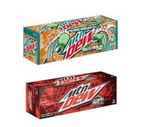 MTNN Dew USA Soft Drink Variety Pack - 24 Cans, Baja Carbo Citrus & Code Red (12 Cans Each, 355 ml)