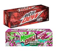 MTNN Dew USA Soft Drink Variety Pack - 24 Cans, Code Red & Dragon Fruit (12 Cans Each, 355 ml)