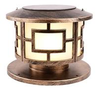 MTNROO 1 Pack Aluminum Post Cap Light Solar Powered Traditional Column Lamp Outdoor High Brightness Stigma Lamps Dusk to Dawn Waterproof Pillar Lighting Fixture for Park Garden Patio Fence Post