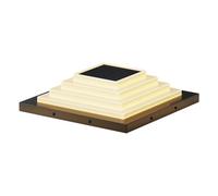 MTNROO 1 Pack Solar Courtyard Post Caps Lights Classic Outdoor Die-cast Stainless Steel Landscape Light Victorian Style elegant Column Lamp 3 Dimmable Super Bright Pillar Light Fixture For Park