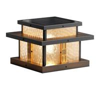 MTNROO High Brightness Large Pillar Lighs Courtyard Decorative Post Caps Light 1 Pack Outdoor Stigma Lamps Fixture Solar Powered Classical Column Headlight for Fence Post Lawn Gate Bollard