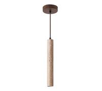 MTNROO Japanese Wabi-sabi Style Pendant Lights Yellow Travertine Rectangular Shape Hanging Light Mid Century Bar Chandelier 1-Light Natural Material Ceiling Lighting Fixture for Home Living Room