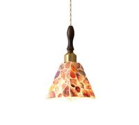 MTNROO Medieval Style Small Glass Hanging Light Wood Art Personalized Pendant Lamp Bedroom Creative Ceiling Light Chandelier E27 Single Head Suspensiom Lights for Commercial Kitchen Island Hallway