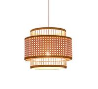 MTNROO Pastoral Style Bamboo Hanging Light Homestay Teahouse Decor Pendant Lamp Handwoven Rattan Wicker Chandelier Bohemian Lantern Ceiling Lighting Fixture For Corridor Farmhouse Kitchen Hallway