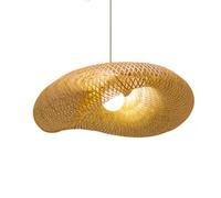 MTNROO Southeast Asian Japanese Hanging Light Bamboo Hand-Woven Pendant Lamp The Bird's Nest Chandelier Primary Color Natural Ceiling Lighting Fixture For Farmhouse Rustic Corridor Teahouse