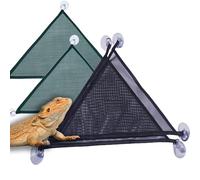 MTOMDY 4 Pcs Bearded Dragon Lizard Hammock,Breathable Mesh Reptile Hammock, Suitable for Large & Small Bearded Dragons Anole Geckos Lizards or Chameleon(Black, Green)