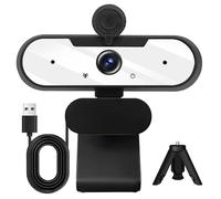 MTORED USB HD 1080P Video Webcam and Wide Angle Camera with Built-in Microphone and Rotatable Tripod,for Laptop Computer or Desktop PC,Great for Live Streaming.Calls.Video Conferencing(White)