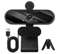 MTORED USB HD 1080P Video Webcam and Wide Angle Camera with Built-in Microphone and Rotatable Tripod,for Laptop Computer or Desktop PC,Great for Live Streaming.Calls.Video Conferencing - 1(Black)