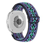 Mtozon Adjustable Elastic Bands Compatible with Samsung Galaxy Watch 8 40mm/44mm Watch8 Classic 46mm Women Stretchy Replacement Wristbands,Ethnic Green