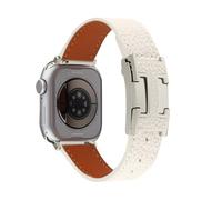 Mtozon Leather Bands Compatible with Apple Watch 10/9/8/7/6/5/4/3/2/1/SE/SE2/Ultra, Women Men Wristbands for iWatch 42mm/41mm/40mm/38mm,Beige+ Starlight Buckle