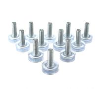 MTQY 12PCS Transparent Adjustable Furniture Feet M6 Threaded Transparent Furniture Foot Slide Levelling Pad 18x7mm Rubber Mat Suitable for Furniture Display Rack Shelves Cabinet