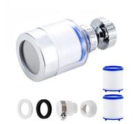 MTQY 3PCS 360 Degree Rotating Tap Filter with Replacement Cartridge Set Suitable for Kitchens and Bathrooms Remove Heavy Metals and Hard Water