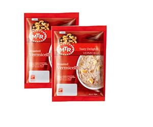 MTR Roasted Vermicelli 440g (Pack of 2) - Pre Roasted Seviyan - Indian Wheat Suji Vermicelli for Upma, Kheer & Breakfast Recipes - Tasty and Healthy