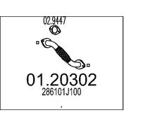 MTS 01.20302 Exhaust Pipe Front For Centre Muffler 400mm Length Fits Hyundai i20