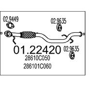 MTS 01.22420 Exhaust Pipe